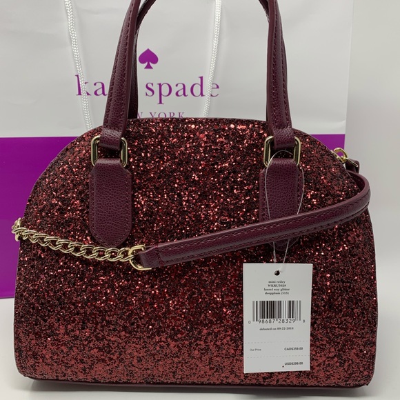 ➕ Kate spade mini Reiley laurel way glitter plum - Picture 4 of 6